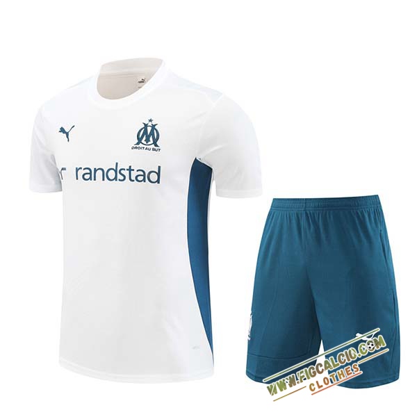 Kit Maglia Allenamento Marsiglia Bianco/Verde 2024/2025