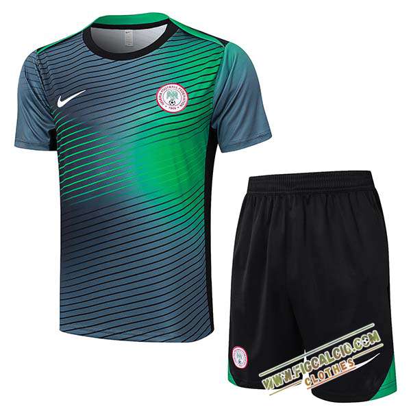 Kit Maglia Allenamento Nigeria Nero/Verde 2024/2025