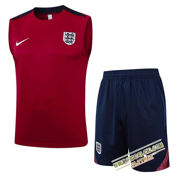 Kit Canotta Allenamento Inghilterra Rosso/Nero 2024/2025