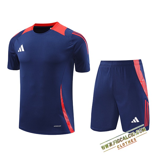 Kit Maglia Allenamento Adidas Blu/Rosso 2024/2025