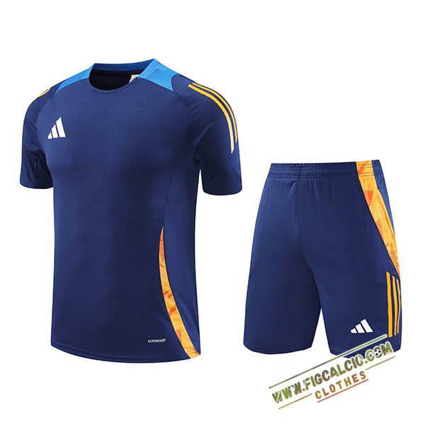 Kit Maglia Allenamento Adidas Blu/Arancia 2024/2025