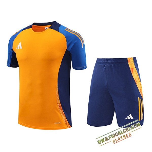 Kit Maglia Allenamento Adidas Arancia/Blu 2024/2025