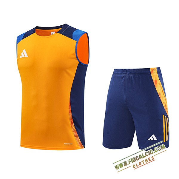 Kit Canotta Allenamento Adidas Arancia/Blu 2024/2025