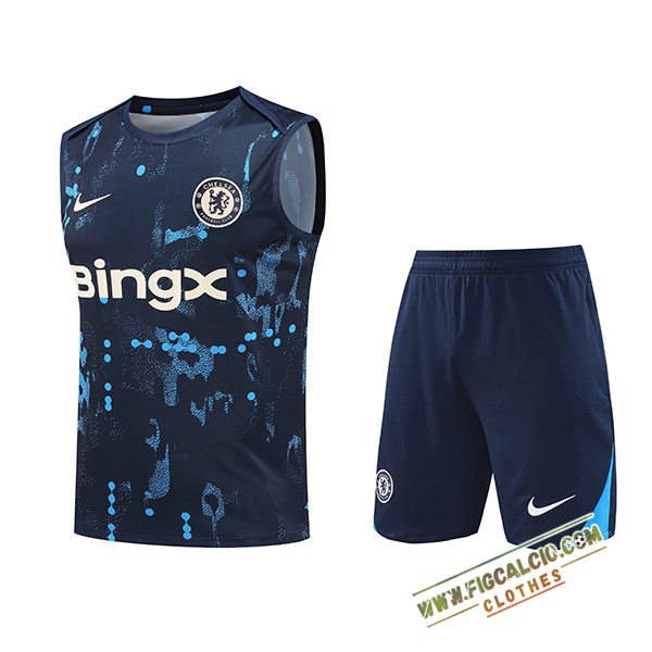 Kit Canotta Allenamento FC Chelsea Blu Scuro 2024/2025
