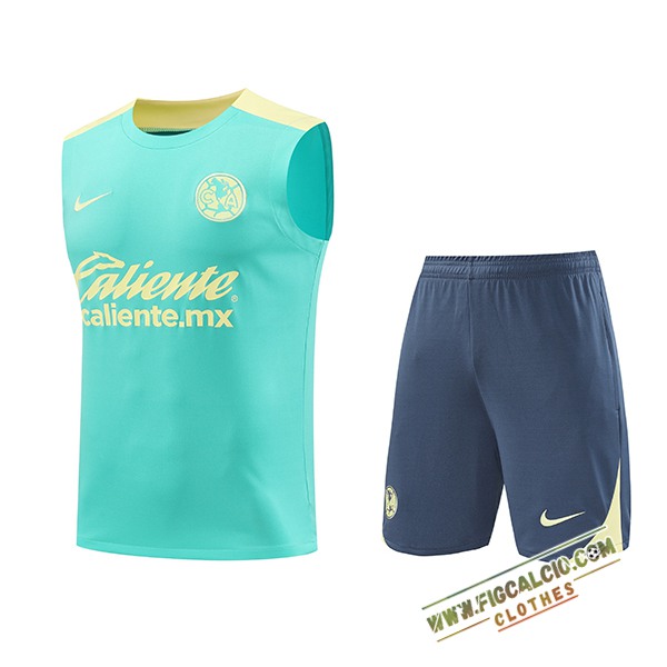 Kit Canotta Allenamento Club America Verde/Giallo 2024/2025