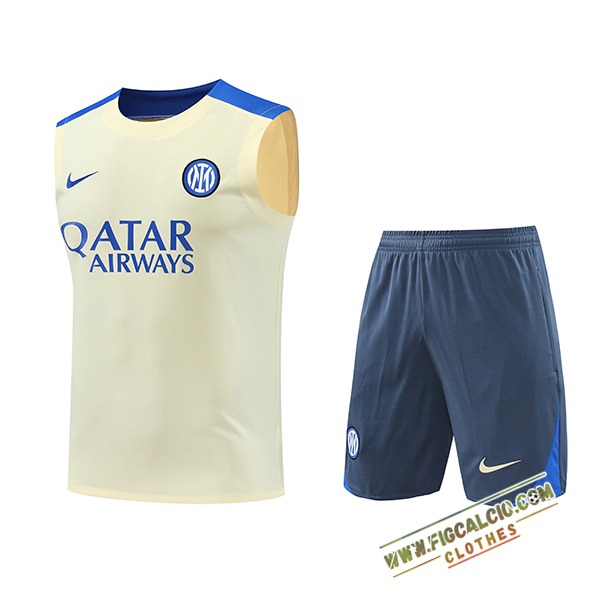 Kit Canotta Allenamento Inter Milan Giallo/Blu 2024/2025