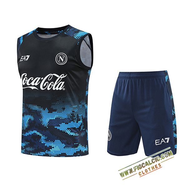 Kit Canotta Allenamento SSC Napoli Nero/Blu 2024/2025