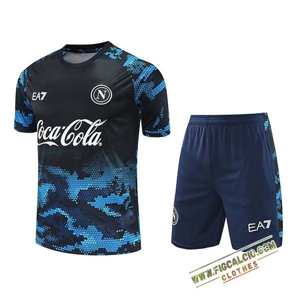 Kit Maglia Allenamento SSC Napoli Nero/Blu 2024/2025