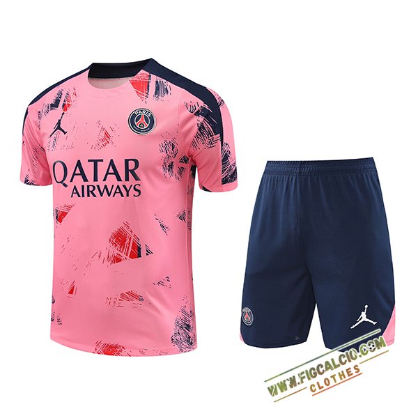 Kit Maglia Allenamento PSG Rosa/Blu 2024/2025