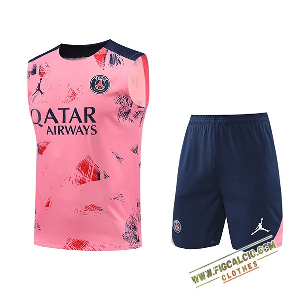 Kit Canotta Allenamento PSG Rosa/Blu 2024/2025