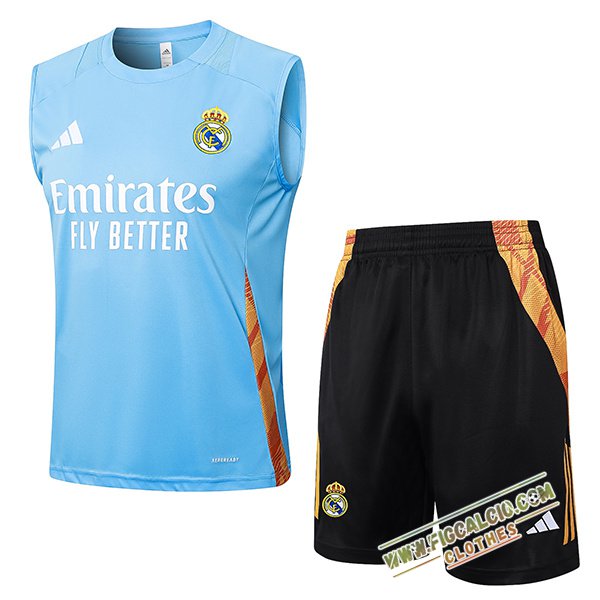 Kit Canotta Allenamento Real Madrid Azzurro 2024/2025