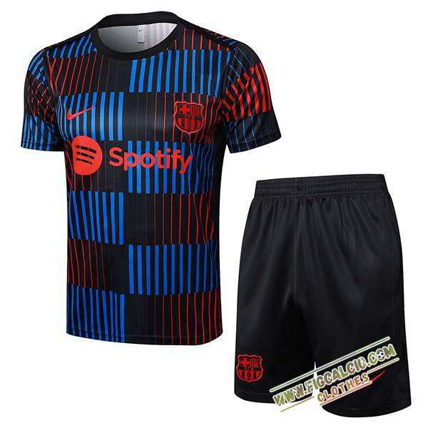 Kit Maglia Allenamento FC Barcellona Nero/Blu/Rosso 2024/2025 -03