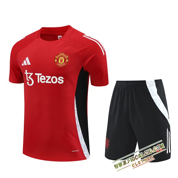 Kit Maglia Allenamento Manchester United Rosso/Nero 2024/2025