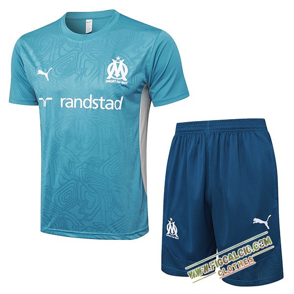 Kit Maglia Allenamento Marsiglia Blu/Bianco 2024/2025