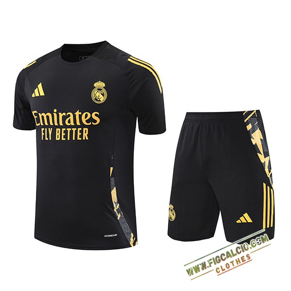 Kit Maglia Allenamento Real Madrid Nero/Giallo 2024/2025 -03