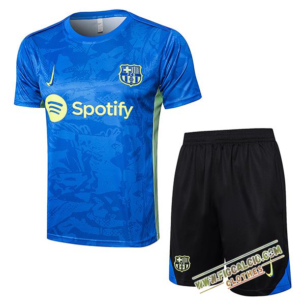 Kit Maglia Allenamento FC Barcellona Blu/Verde 2025/2026