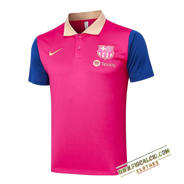 Maglia Polo FC Barcellona Rosa/Blu 2024/2025