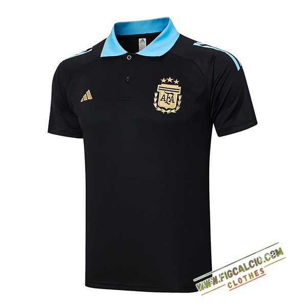 Maglia Polo Argentina Nero/Blu 2024/2025