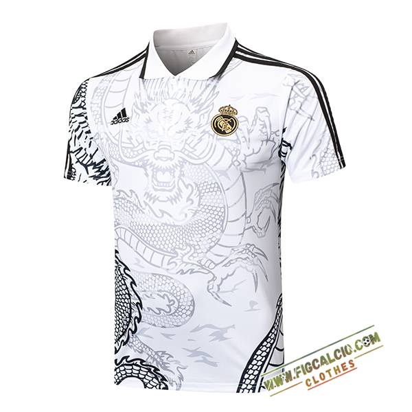 Maglia Polo Real Madrid Bianco/Grigio/Nero 2024/2025