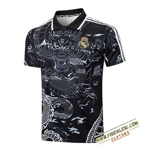 Maglia Polo Real Madrid Nero/Bianco 2024/2025