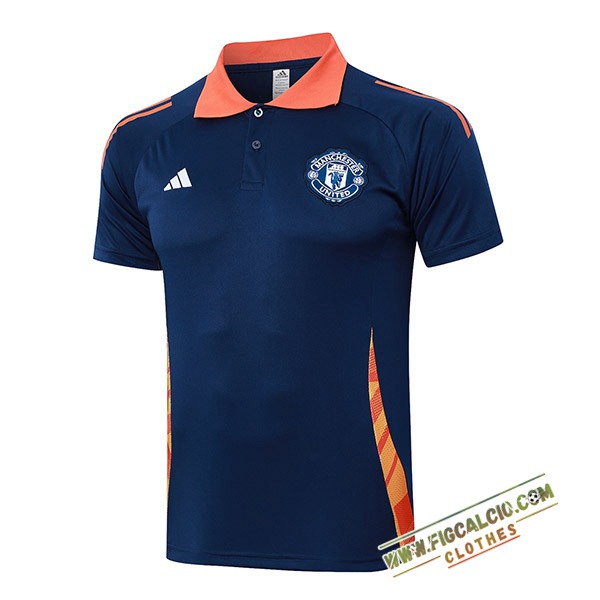 Maglia Polo Manchester United Blu/Arancia 2024/2025