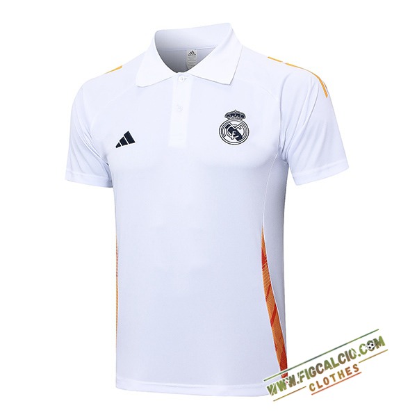 Maglia Polo Real Madrid Bianco/Arancia 2024/2025