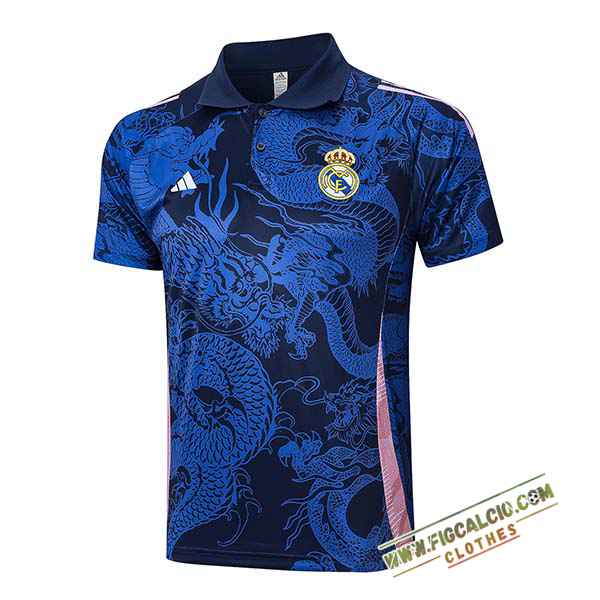 Maglia Polo Real Madrid Blu/Rosa 2024/2025