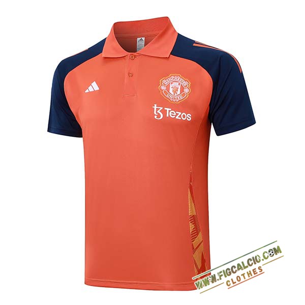Maglia Polo Manchester United Arancia/Blu 2024/2025