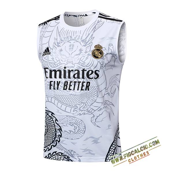 Canotta Allenamento Real Madrid Bianco/Grigio/Nero 2024/2025