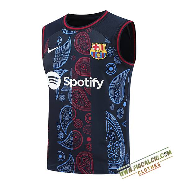 Canotta Allenamento FC Barcellona Nero/Rosso/Blu 2024/2025 -02