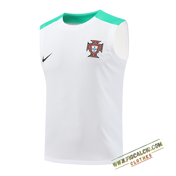 Canotta Allenamento Portogallo Bianco/Verde 2024/2025