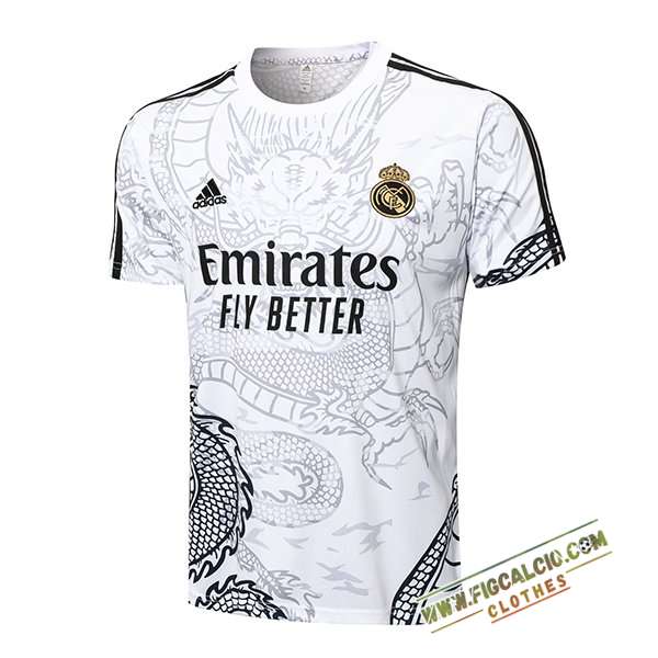 Maglia Allenamento Real Madrid Bianco/Nero 2024/2025 -02