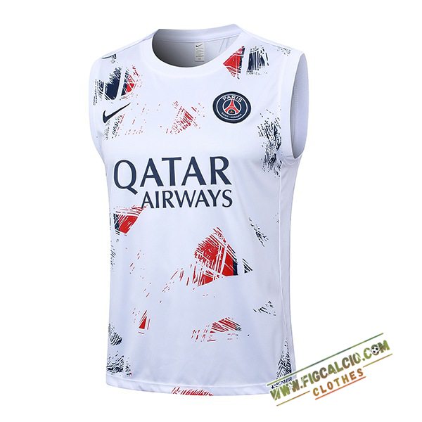 Canotta Allenamento PSG Bianco/Rosso/Blu 2024/2025