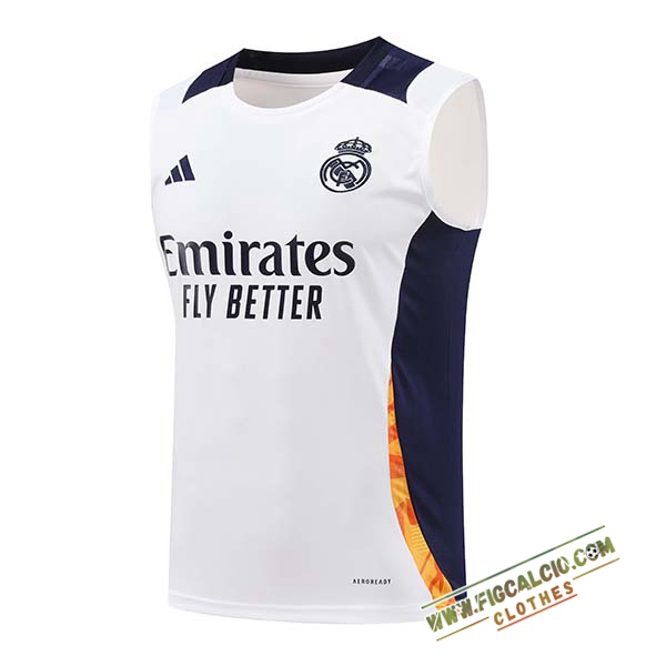 Canotta Allenamento Real Madrid Bianco/Blu/Arancia 2024/2025