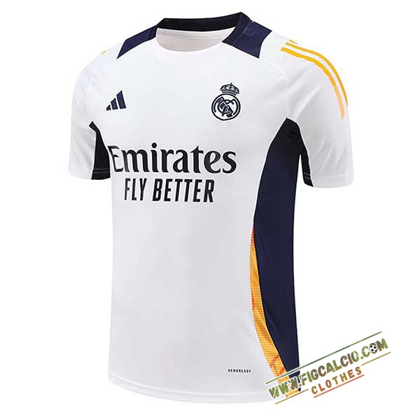 Maglia Allenamento Real Madrid Bianco/Blu/Arancia 2024/2025
