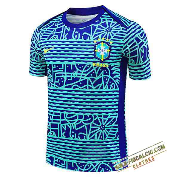 Maglia Allenamento Brasile Blu/Verde 2024/2025 -04