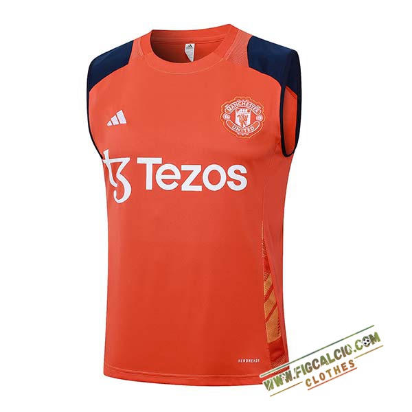 Canotta Allenamento Manchester United Arancia/Blu 2024/2025