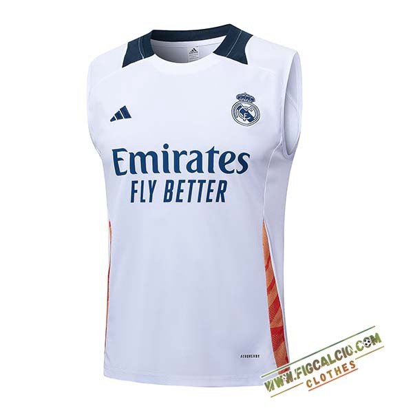 Canotta Allenamento Real Madrid Bianco/Arancia 2024/2025