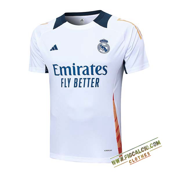 Maglia Allenamento Real Madrid Bianco/Arancia 2024/2025