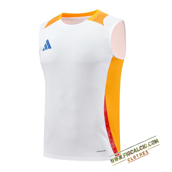Canotta Allenamento Adidas Bianco/Arancia 2024/2025