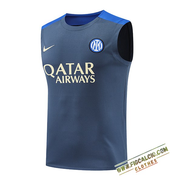Canotta Allenamento Inter Milan Grigio/Blu 2024/2025