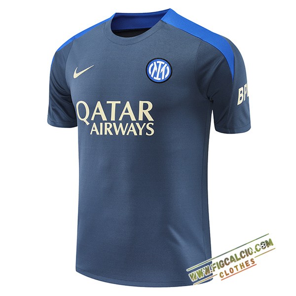 T Shirt Allenamento Inter Milan Grigio/Blu 2024/2025