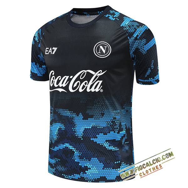 T Shirt Allenamento SSC Napoli Nero/Blu 2024/2025