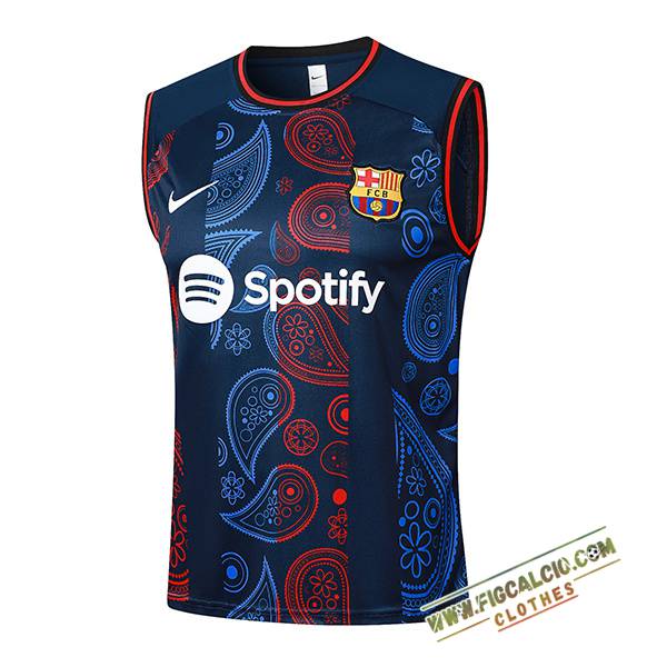 Canotta Allenamento FC Barcellona Blu/Rosso 2024/2025