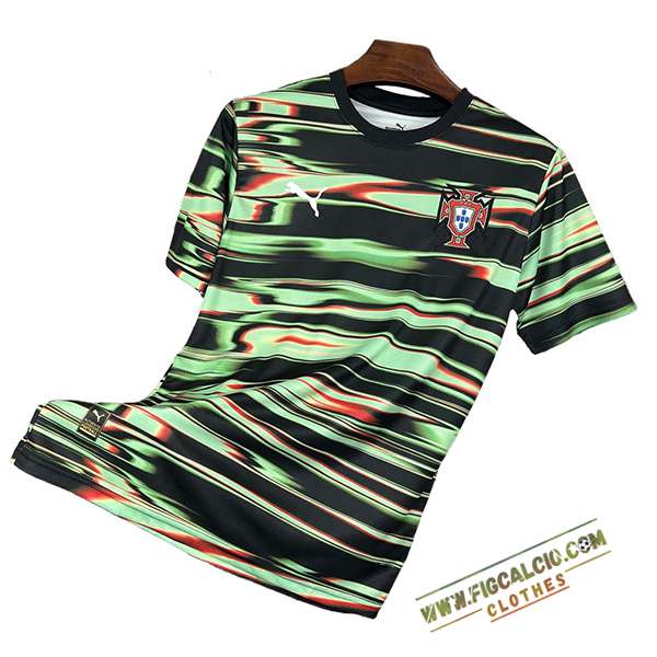 T Shirt Allenamento Portogallo Nero/Verde 2024/2025
