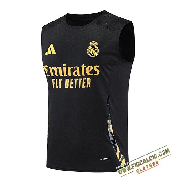 Canotta Allenamento Real Madrid Nero/Giallo 2024/2025 -03