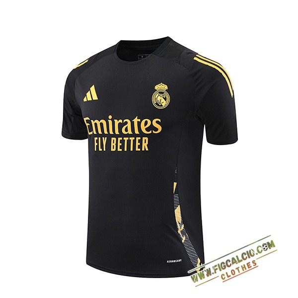 T Shirt Allenamento Real Madrid Nero/Giallo 2024/2025 -02