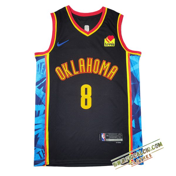 Maglia Oklahoma City Thunder (WILLIAMS #8) 2024/25 Nero/Giallo/Blu