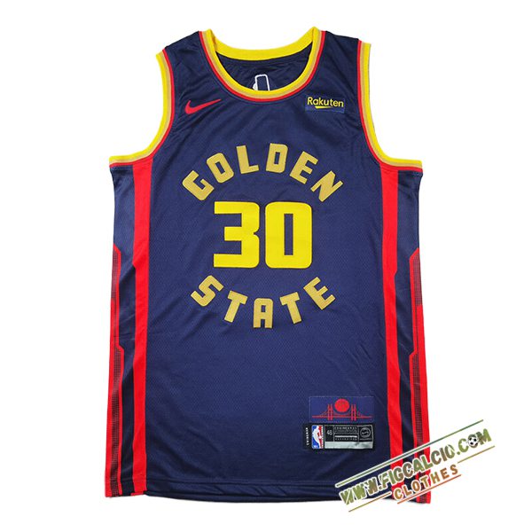 Maglia Golden State Warriors (CURRY #30) 2024/25 Blu/Rosso/Giallo