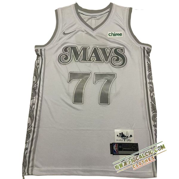 Maglia Dallas Mavericks (DONČIĆ #77) 2024/25 Bianco/Grigio